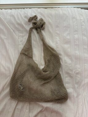 Edikted Knit Shoulder Bag in Taupe